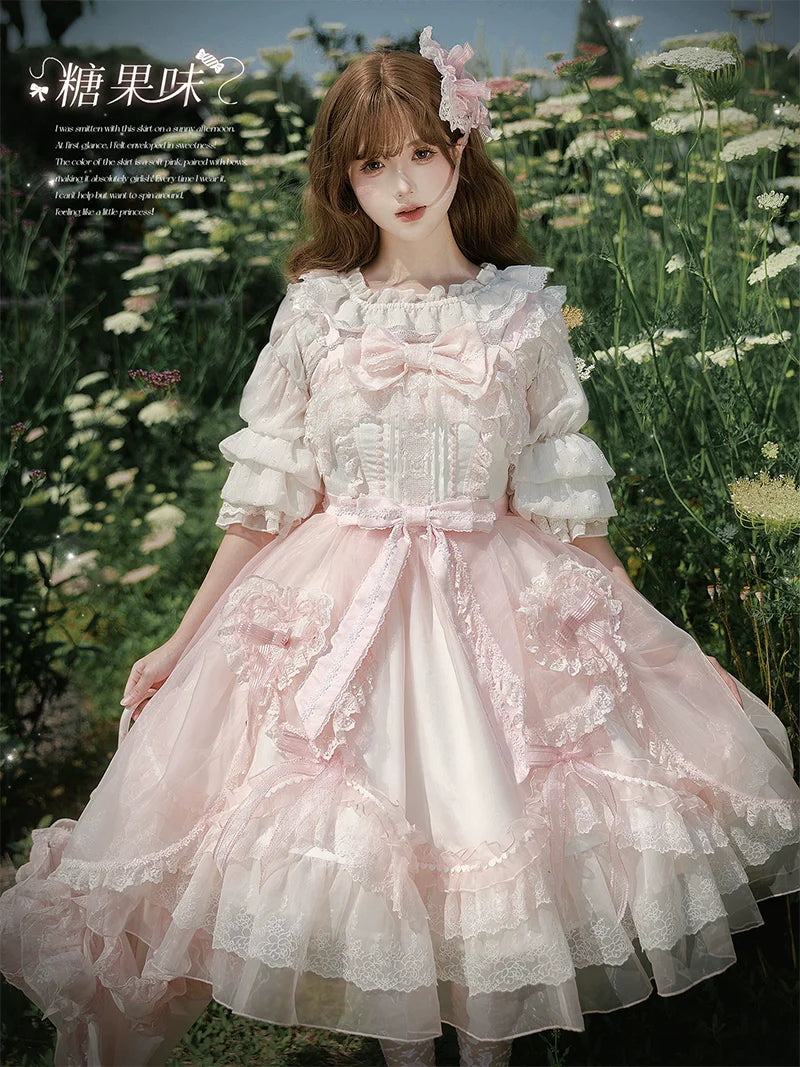 Mewroco - Candy Flavor - Gorgeous Sweet Lolita Dress, Lace & Petal Hem