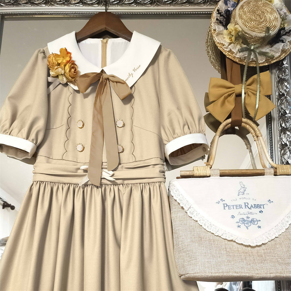 EESSILY - The Spring of Champs Elysees - Elegant Lolita Floral Embroidered OP