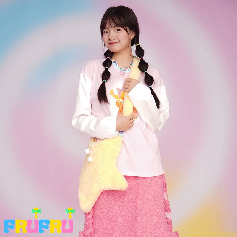 Frufru - Cute Lolita Bag Cartoon Stars Yellow Plush Bag