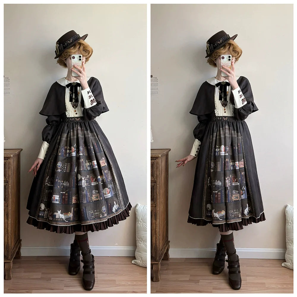 Miss Point - German Bookshelf - Classic Lolita OP Dress & Detachble Cape