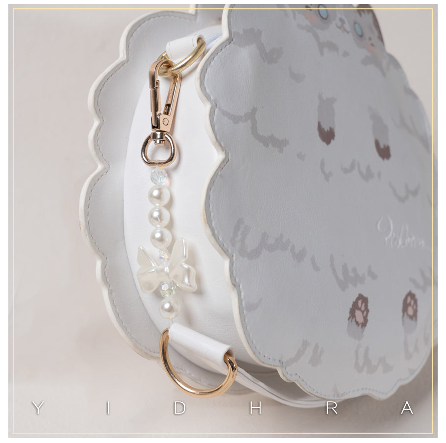 Yidhra - Printed Kawaii Cat Leather Shoulder Bag