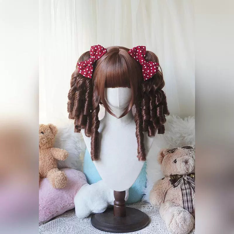 Imperial Tea - Solid Lolita Bob Wig With Detachable Curl Ponytail