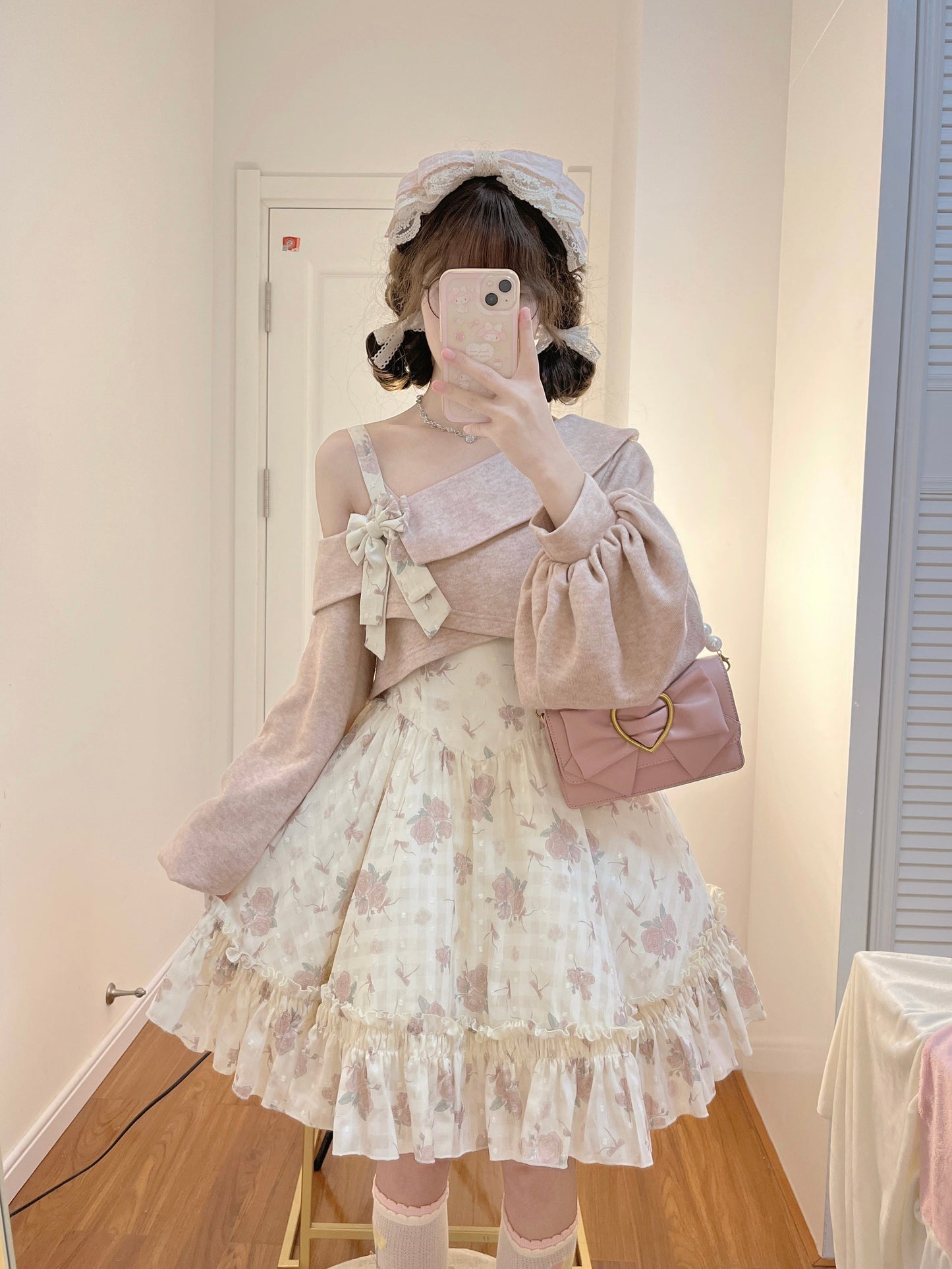 KuMa Lolita - Twilight Rose - Sweet Lolita Dress Sweater and JSK