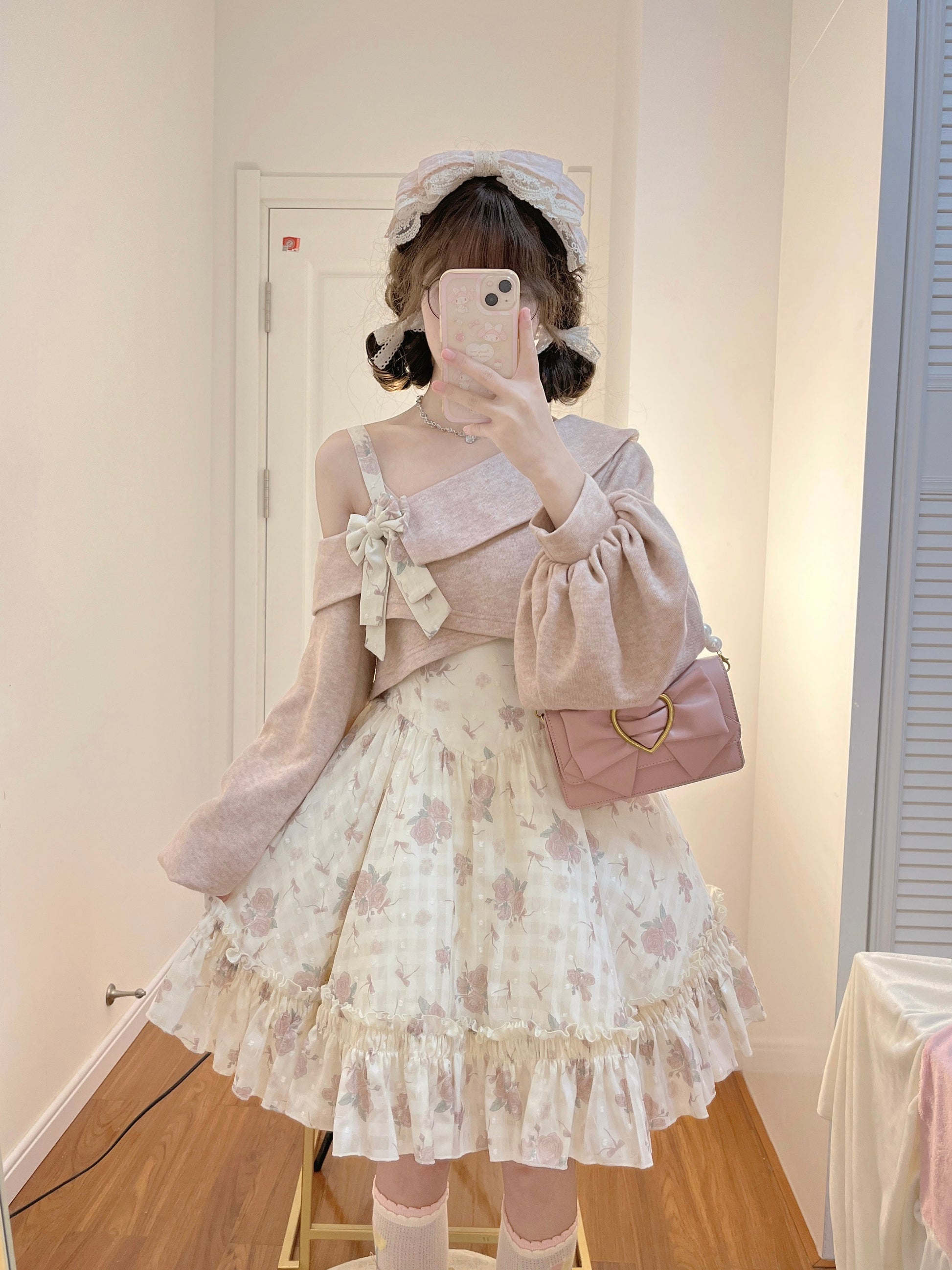 KuMa Lolita - Twilight Rose - Sweet Lolita Dress Sweater and JSK