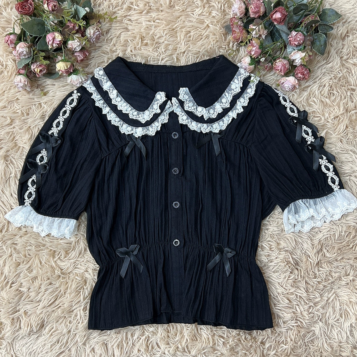 DMFS Lolita - Sweet Lolita Shirt Doll Collar Blouse High-waisted