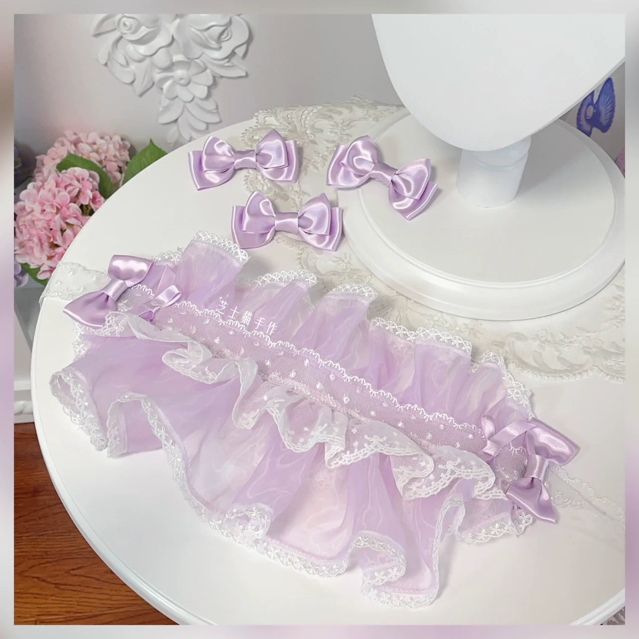 CheeseCat - Sweet Lolita Bonnet Organza Bow Headdress