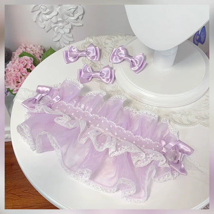 CheeseCat - Sweet Lolita Bonnet Organza Bow Headdress