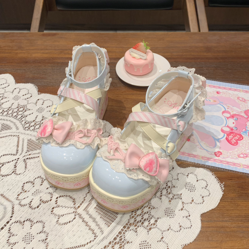 Aimee - Strawberry Limited - Sweet Lolita Platform Shoes Girlish Shoes
