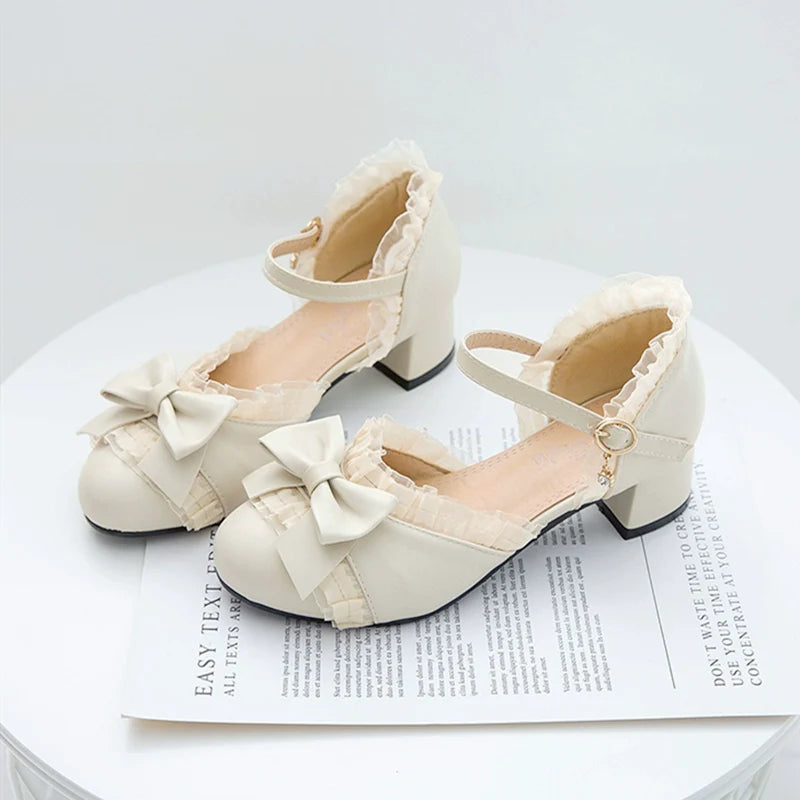 Yana - Sweet Lolita Shoes Round Toe Students Chunky Heel