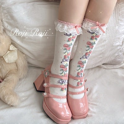 Roji Roji - Autumn Sweet Lolita Cotton Thigh-high Socks
