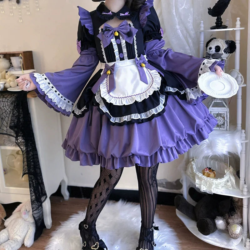 Hanguliang - Cute Maid Lolita Apron OP Dress
