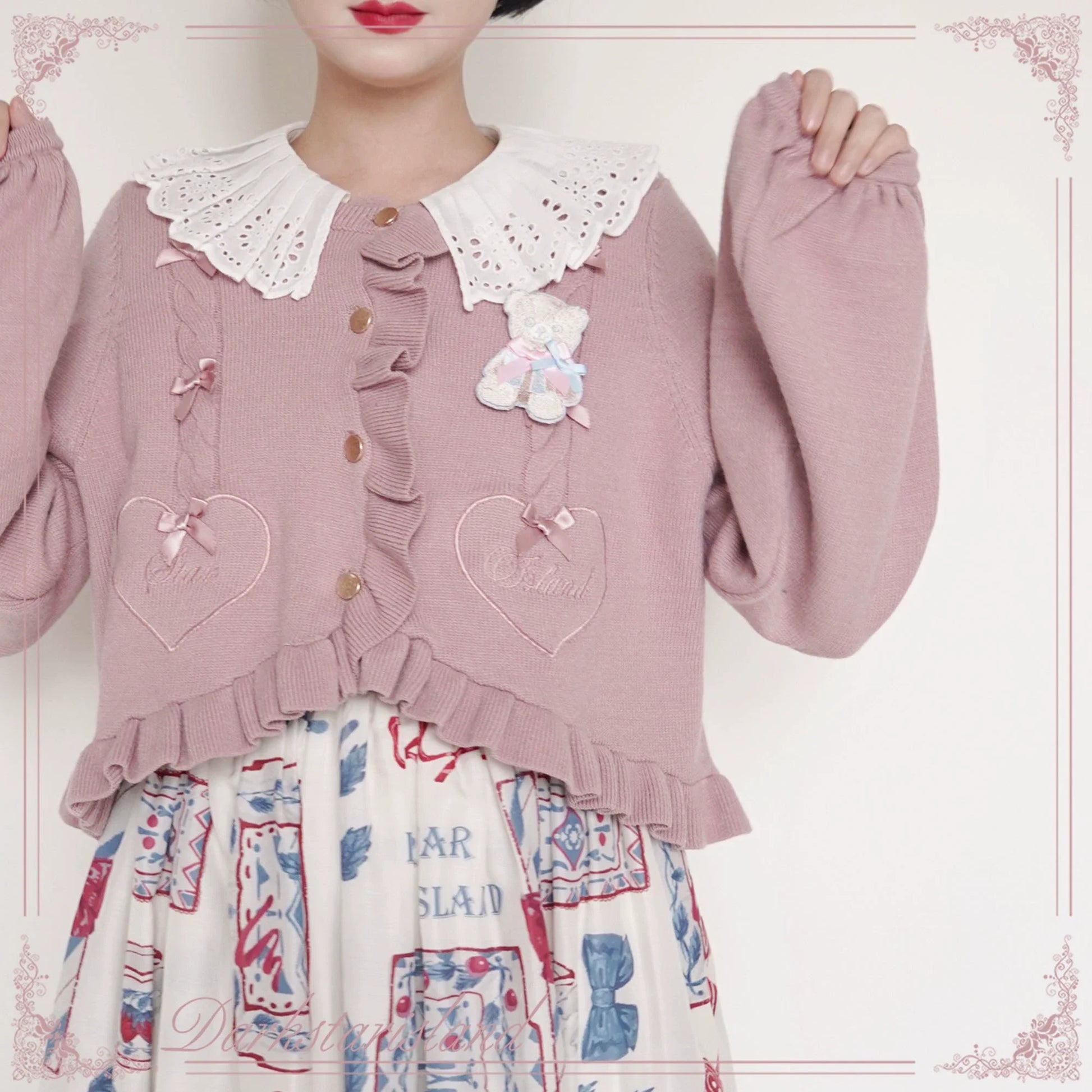 Dark Star Island - Sugar Frost - Sweet Lolita Cardigan Knit Embroidered Sweater