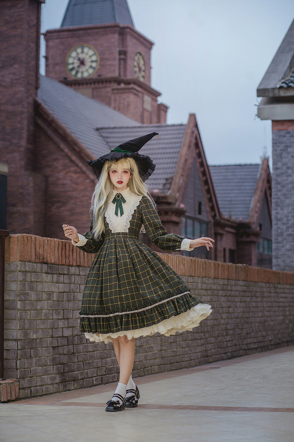 Miss Point - Rose Silhouette 3.0 - Plaid Vintage Classic Lolita OP