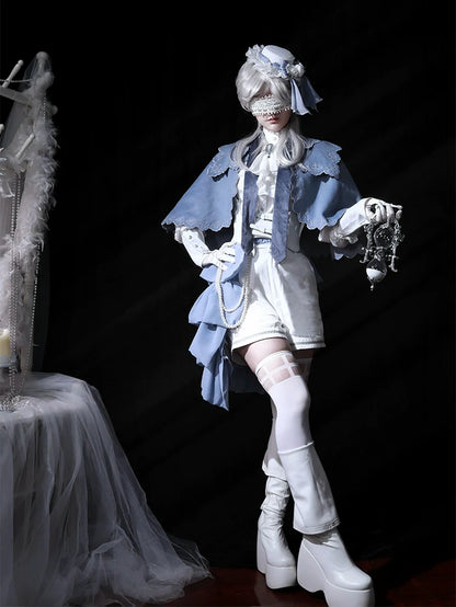Forest Fluorescent Carps - Crumbling Skeleton - Ouji Lolita Fishbone Embroideried Vest, Prince Pants Suits