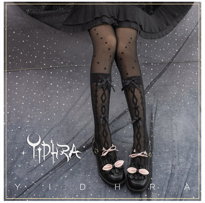 Yidhra - Sweet Lolita Black and White Summer Pantyhose