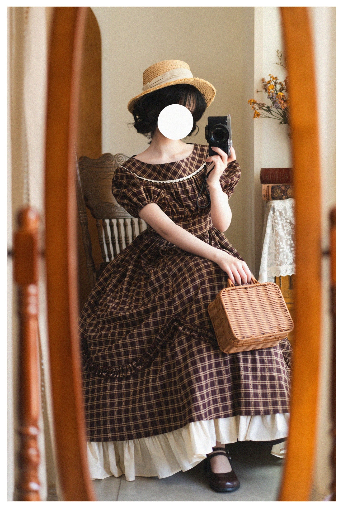 Forest Wardrobe - Forest Picnic - Classic Lolita OP Dress with Off-Shoulder and Lifting Hem