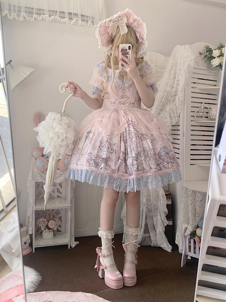 Dreamland - Floating Dream Lily - Elegant Lolita High Heel Shoes, Detachable Bow