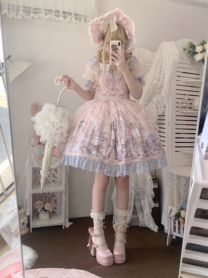 Dreamland - Floating Dream Lily - Elegant Lolita High Heel Shoes, Detachable Bow