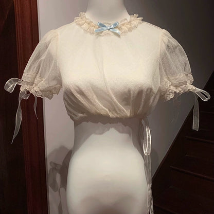 Buling Moon - Ballet Elegance - Sweet Lolita Mini JSK Set with Tulle Shirt and Headdress