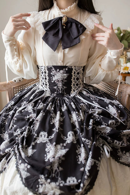 Miss Point - Customized Vintage Lolita Skirt Elegant Pullover Fishbone SK