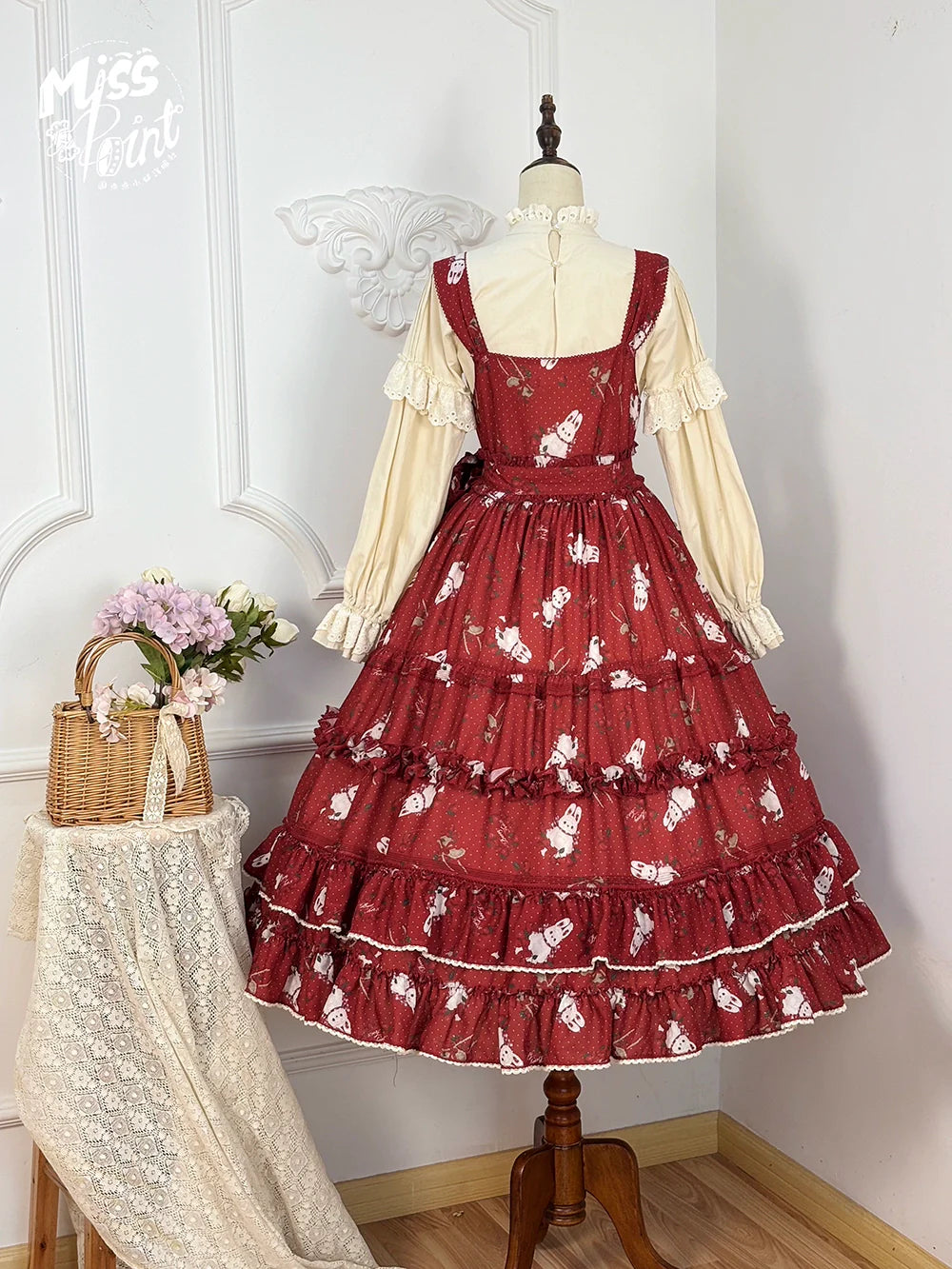 Miss Point - Forest Berry Bunny - Sweet Lolita JSK Elegant Bunny Print Dress