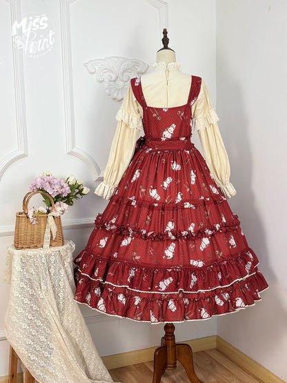 Miss Point - Forest Berry Bunny - Sweet Lolita JSK Elegant Bunny Print Dress