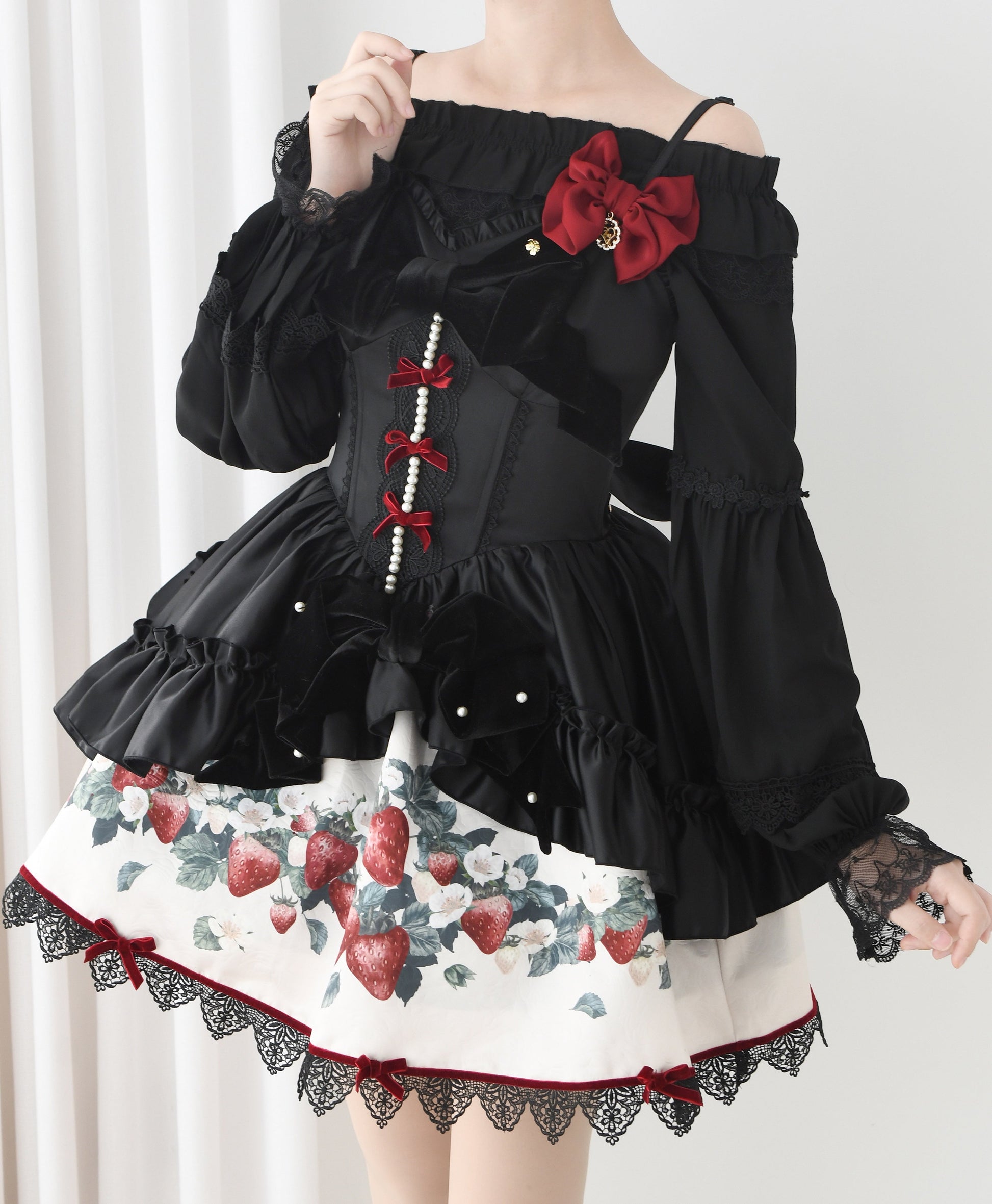 DMFS Lolita - Chiffon Off-Shoulder Classic Lolita Blouse