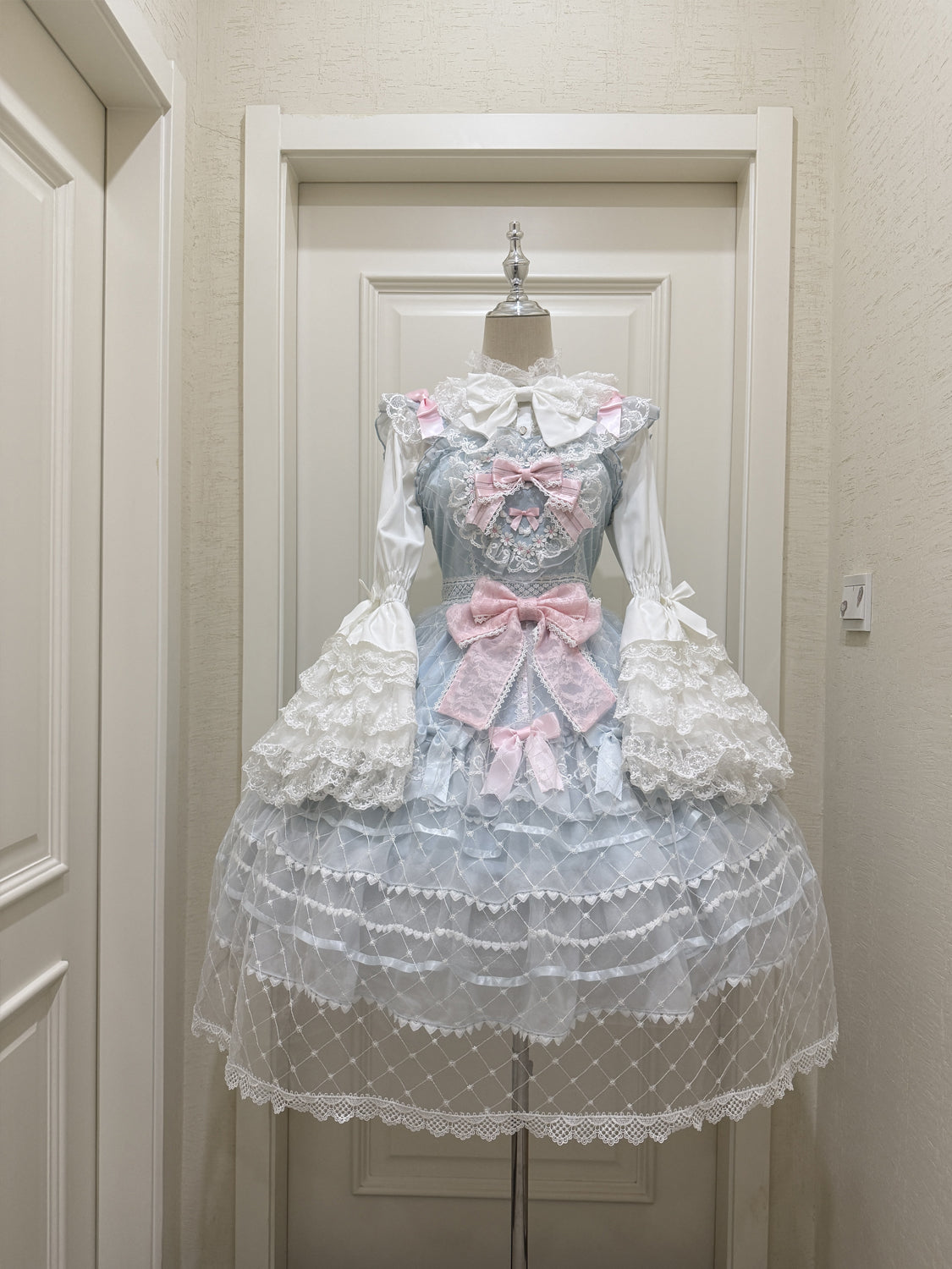 Hanguliang - Spring Awakening - Sweet Lolita JSK and Princess-Sleeved Shirt with Lace Detail