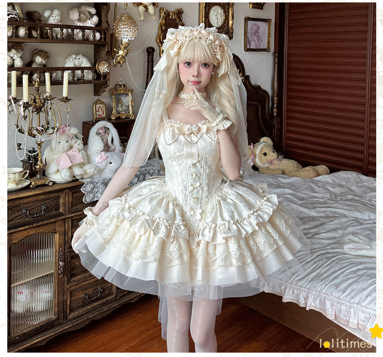 ZhiJinYuan - Fleeting Dreams - Ballet Style Sweet Lolita Mini JSK with Choker