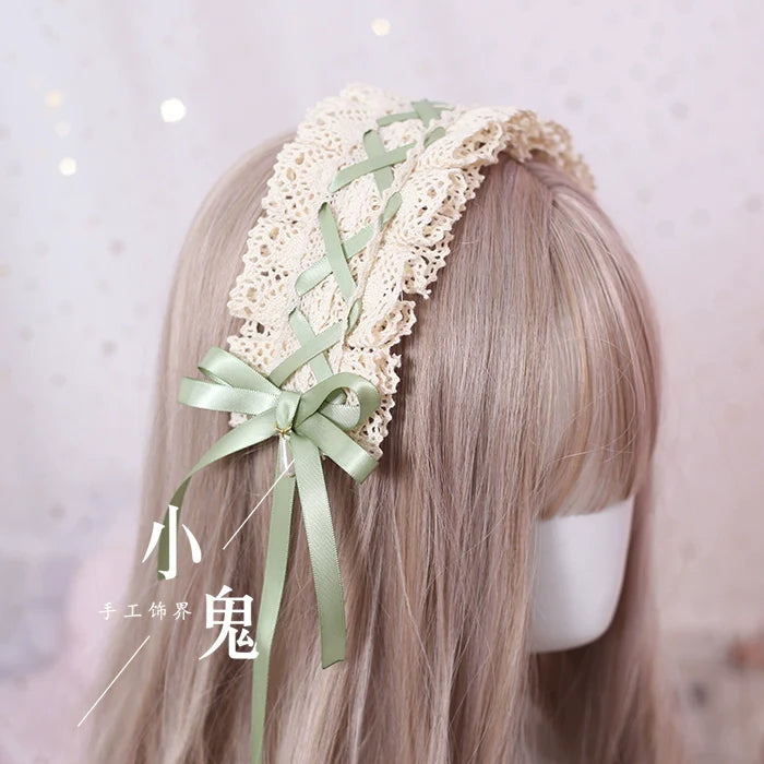 Xiaogui - Japanese Style Sweet Lolita Lace Headband Multicolors