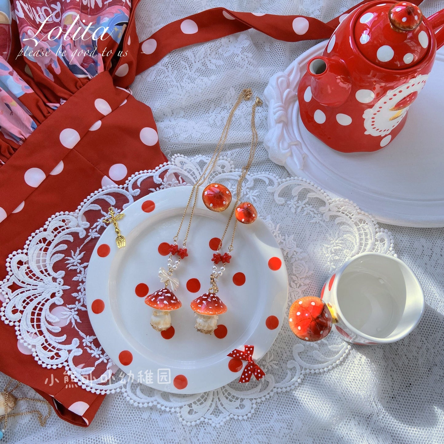 Bear Doll - Handcraft Kawaii Lolita Mushroom Necklace