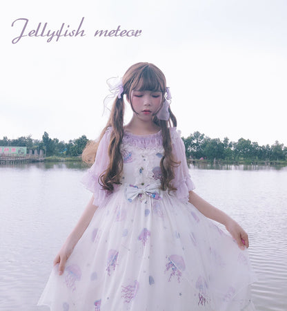 LilithEye - Jellyfish Meteor - Chiffon Fairy Jellyfish Printed Lolita JSK