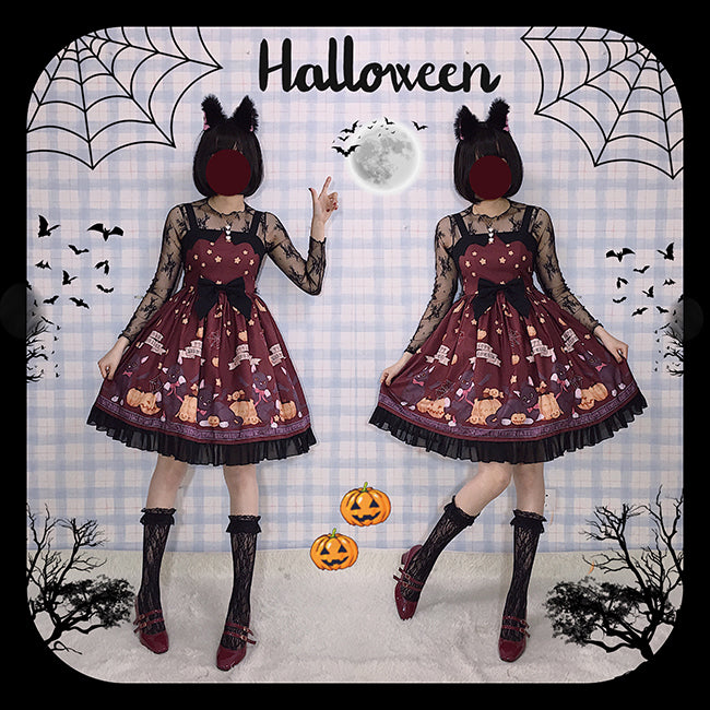 Cheese Cocoa - Vampire Cat - Normal Waist Lolita Halloween JSK Dress