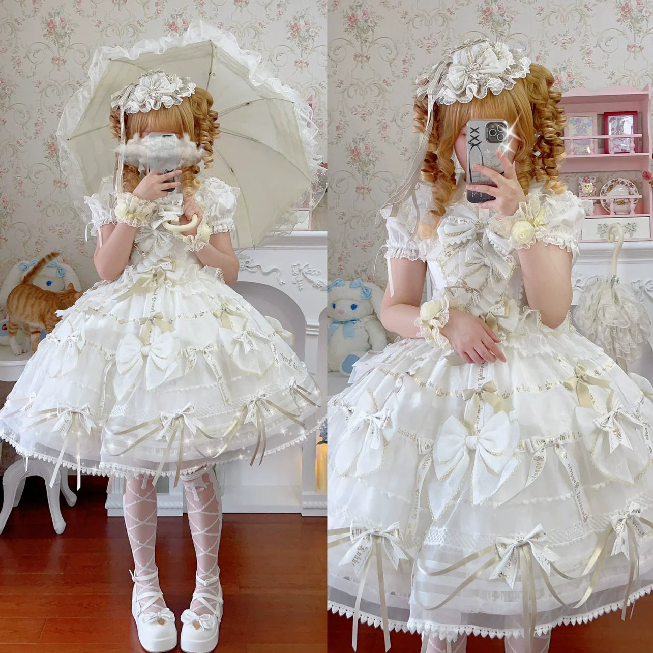 Cheese Cat - Sweet Lolita Cake Top Hat Handmade Lolita Accessory