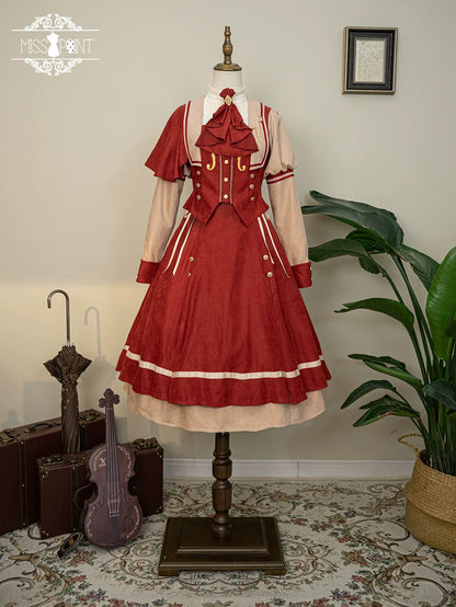 Miss Point - Golden Movement - Elegant Lolita Fishbone Skirt Customized