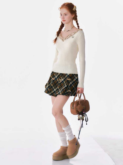 A-line plaid skirt【s0000010164】