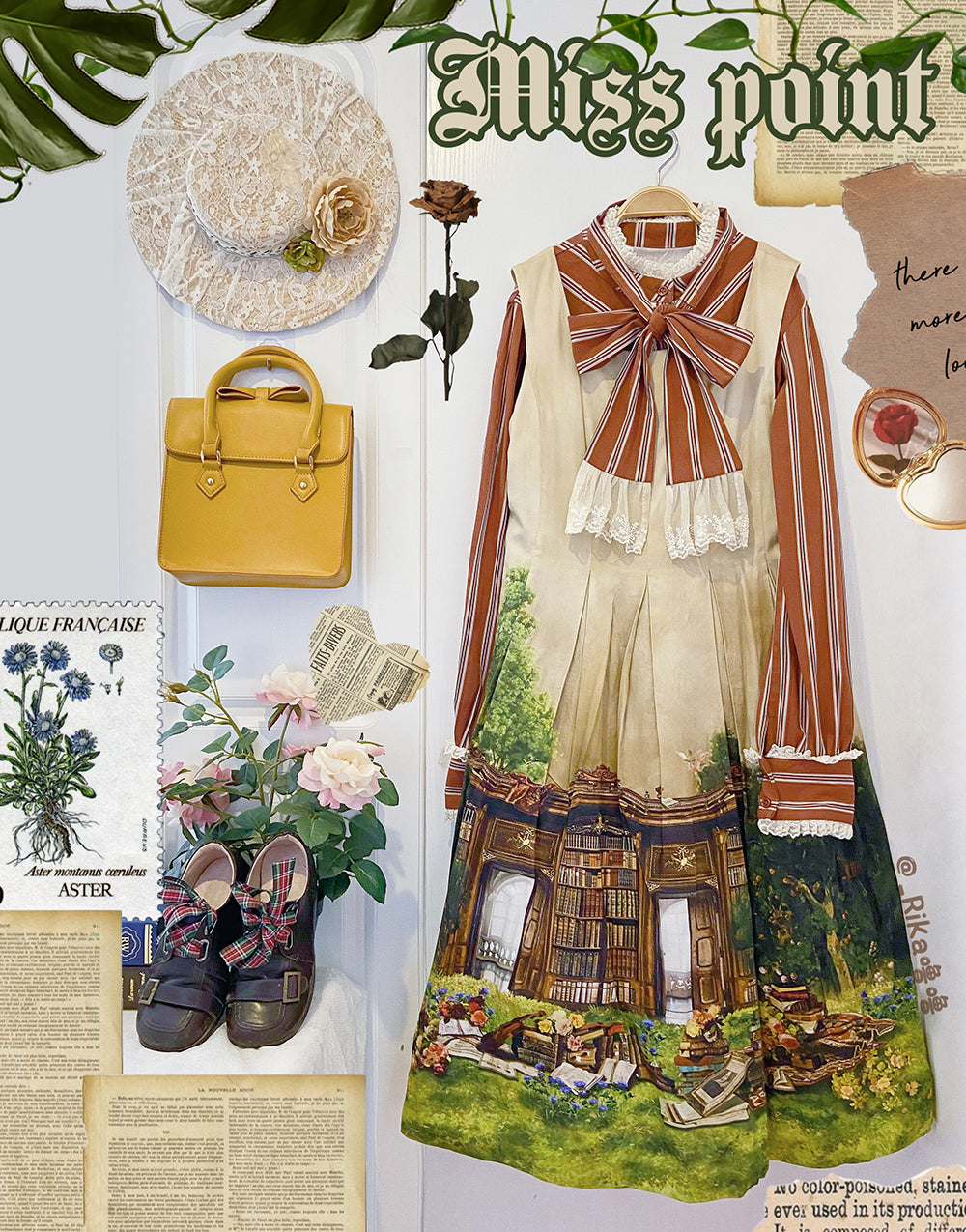 Miss Point - Chocolate Daily Light Sweet Stripe Lolita Blouse