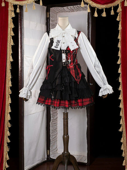 OCELOT - Kalila - Punk Lolita Dress Set Plaid Shorts Set