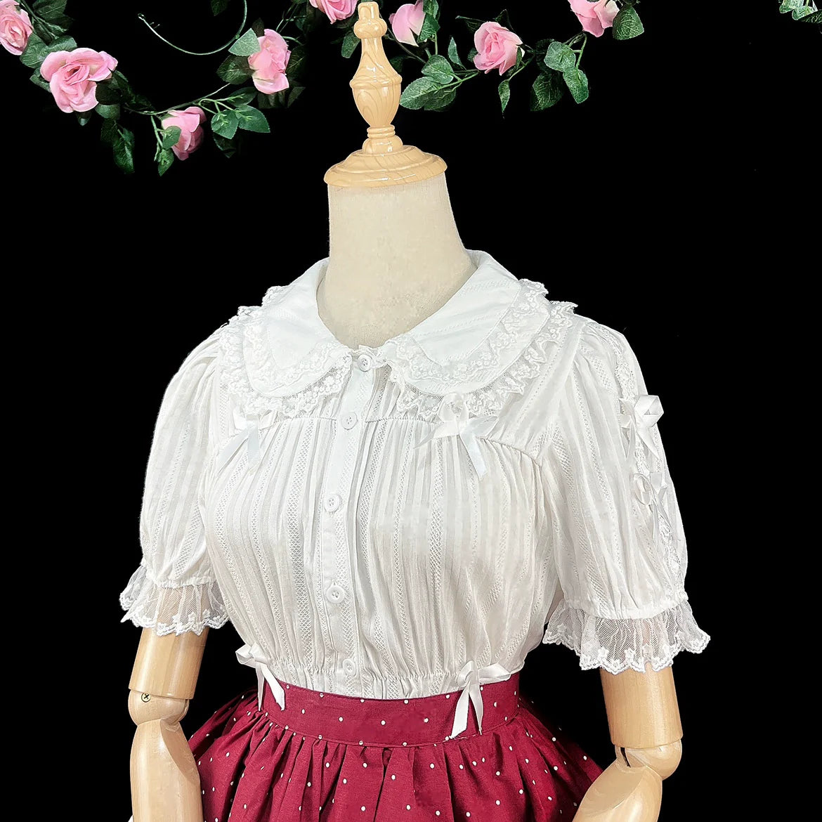 DMFS Lolita - Sweet Lolita Shirt Doll Collar Blouse High-waisted
