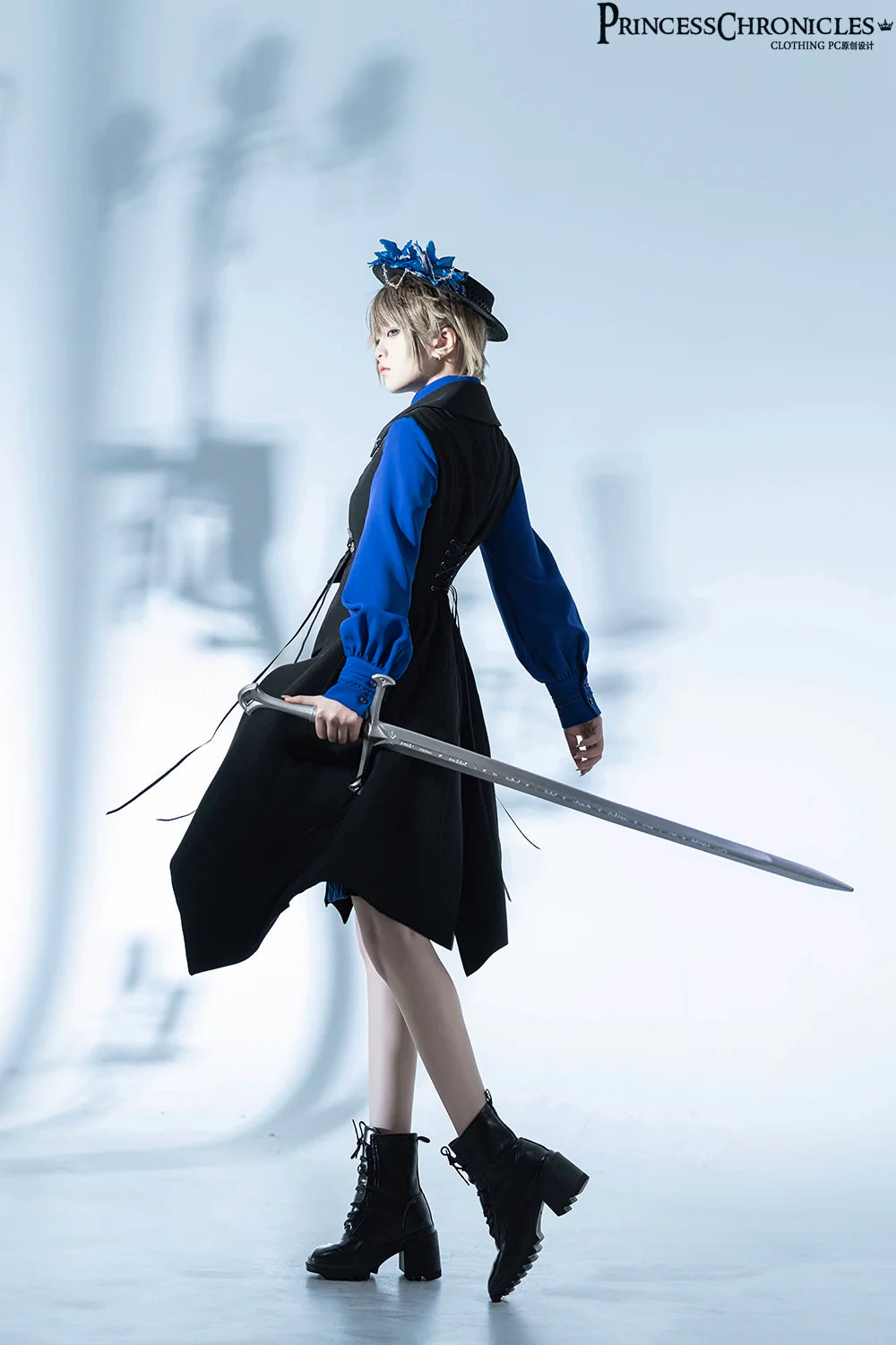 Princess Chronicles - Floating Phantom - Ouji Lolita Shorts Retro Blue Shorts