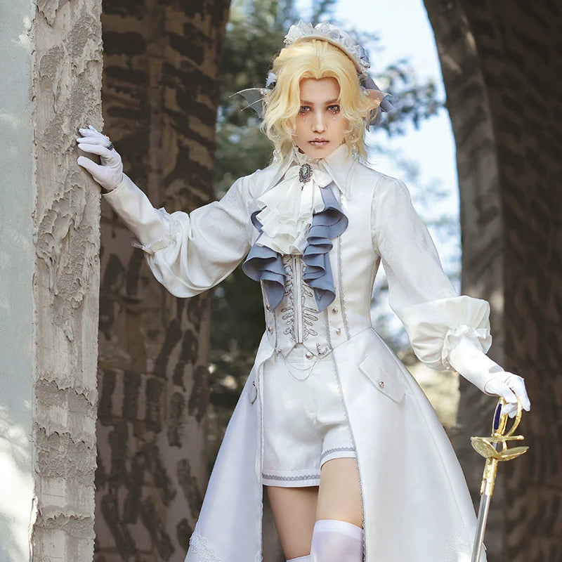 Forest Fluorescent Carps - Crumbling Skeleton - Ouji Lolita Fishbone Embroideried Vest, Prince Pants Suits