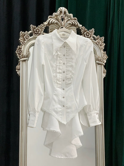 Little Dipper - Cold Rice - Ouji Lolita Shirt With Spiderweb Pattern in Several Versions