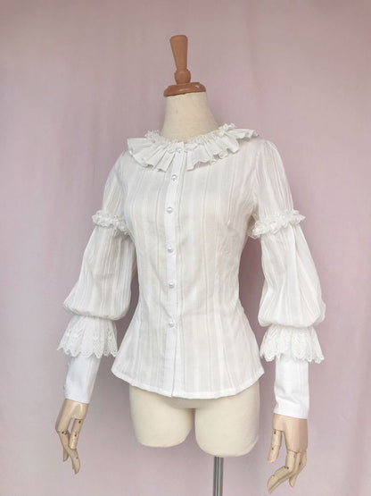 Yilia - Plush Size Lolita Mutton Sleeve Blouse
