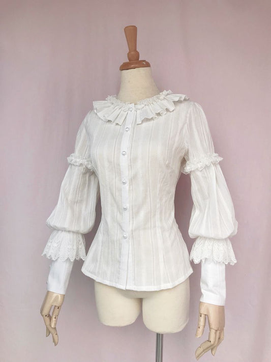 Yilia - Plush Size Lolita Mutton Sleeve Blouse