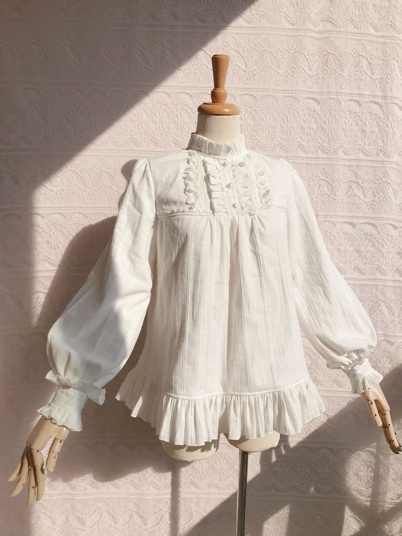 Yilia - Japanese Fashion Cotton Lolita Long Sleeve Blouse