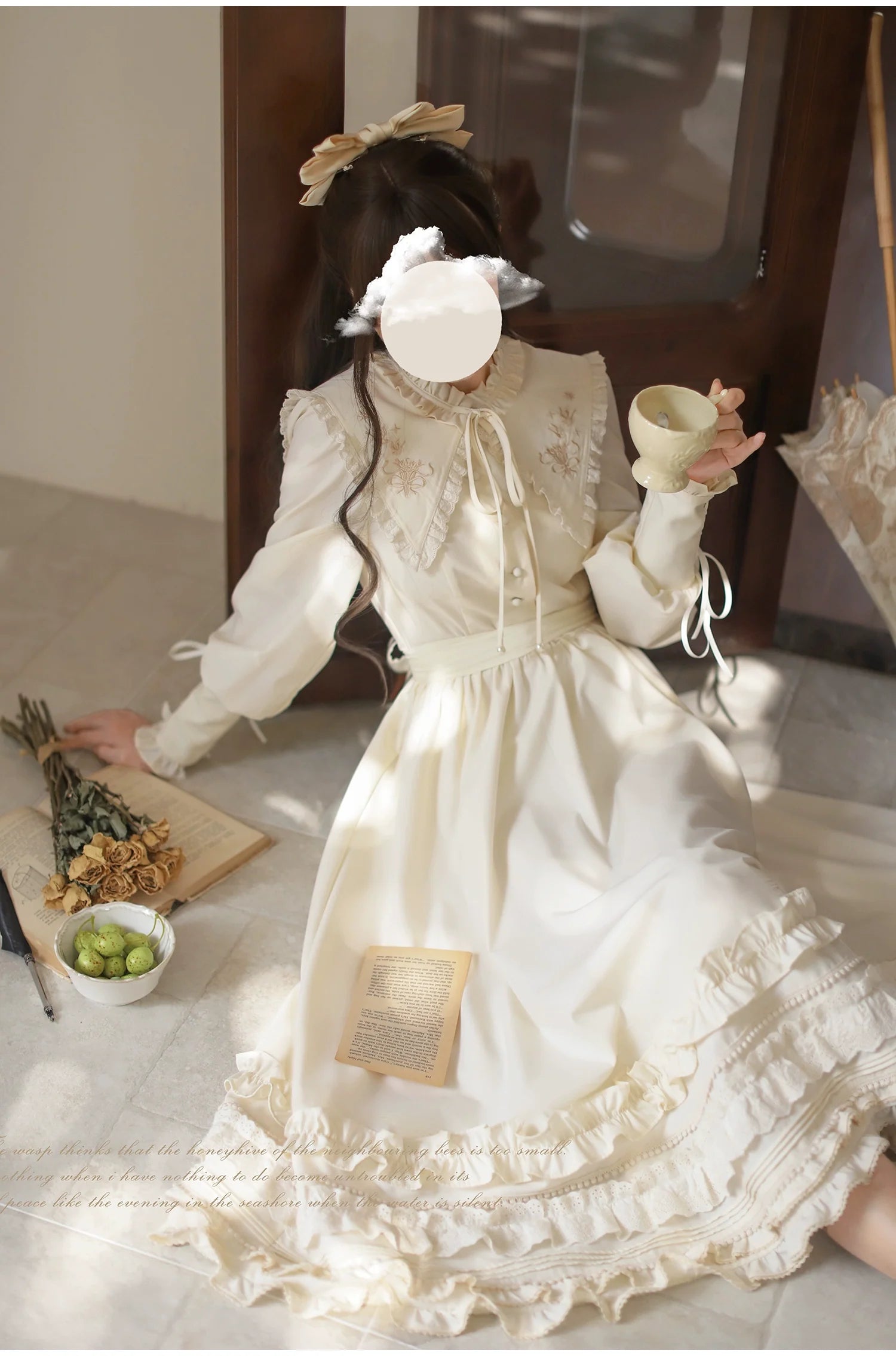 HuTaoMuJK - Wind Kiss Tulip - Classic Lolita OP Elegant Lolita Cardigan