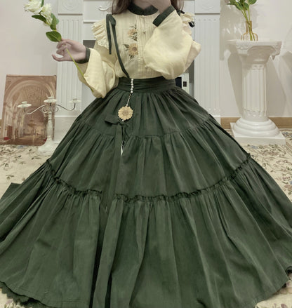 Meow Jun - Sunflower Appointment - Chinese Style Skirt and Blouse