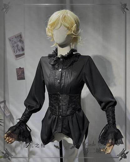 CastleToo - Coffin of Pilgrimage - Medieval European Ouji Lolita Shirt & Pants Suit