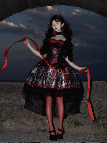 Caged Bird Hotel - Eclipsed Moon Gallery - Plus Size Halloween Gothic Lolita Skirt & Bodice Set