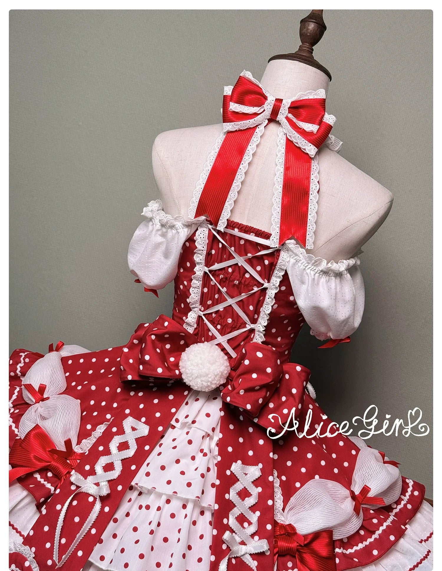 Alice Girl - Old School Polka Dots - Halter Neck Sweet Lolita OP Dress